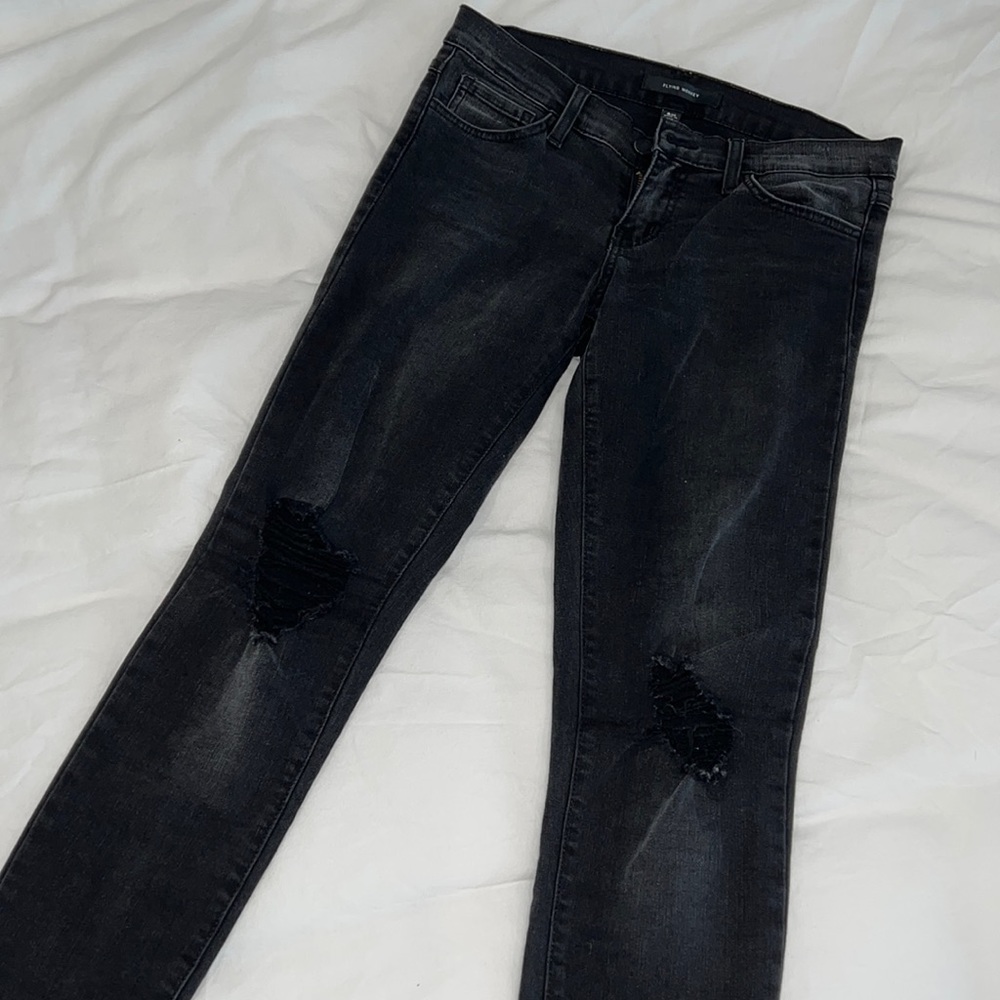 Flying Monkey Skinny Jeans - Distressed/Faded Black